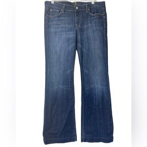 7 For All Mankind Women 32 Dojo Jeans Pants Denim Wide Leg Flare Made In USA